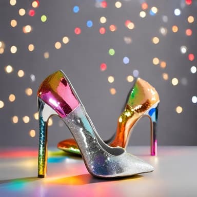 Rainbow Glitter High Heels - Imagem 1