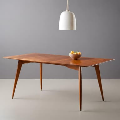 Mid-Century Modern Wooden Dining Table - Imagem 1