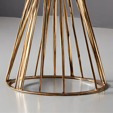 Elegant Golden-Base Stone Top Dining Table - Imagem 2