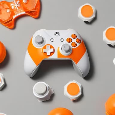 Sleek White & Orange Wireless Gaming Controller - Imagem 2