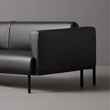Sleek Modern Leather Sofa - Imagem 2