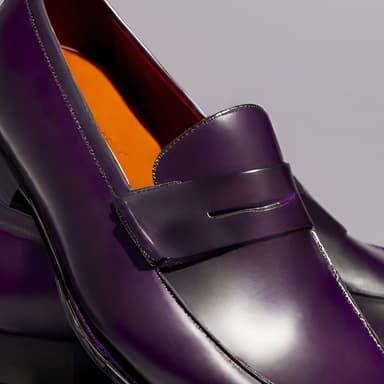 Elegant Purple Leather Loafers - Imagem 2
