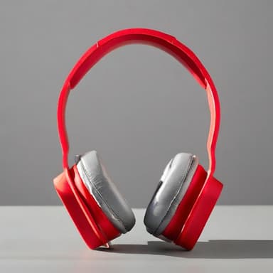 Stylish Red & Silver Over-Ear Headphones - Imagem 2