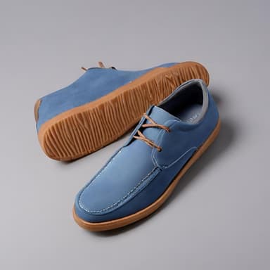 Classic Blue Suede Casual Shoes - Imagem 1