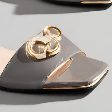 Elegant Patent Leather Peep-Toe Pumps with Gold-Tone Heel - Imagem 2