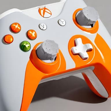 Sleek White & Orange Wireless Gaming Controller - Imagem 3
